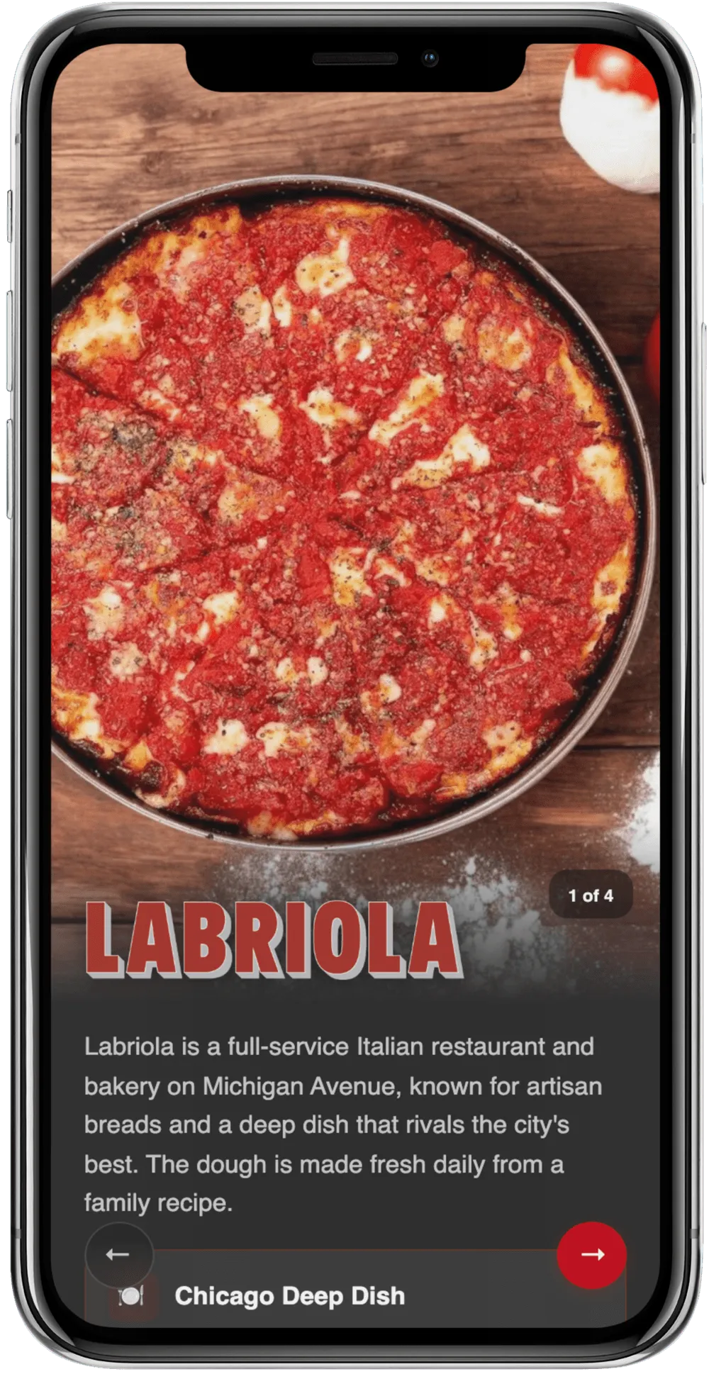 Food tour stop detail with photos and reviews