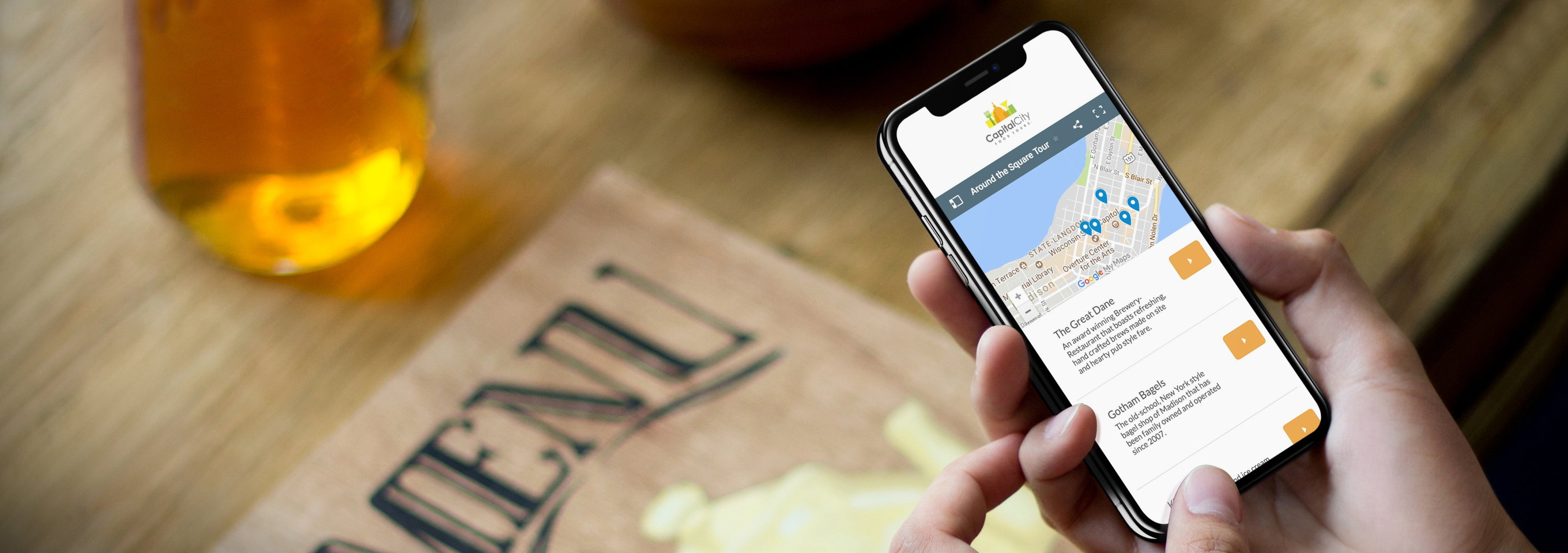 Digital guidebook on an iPhone